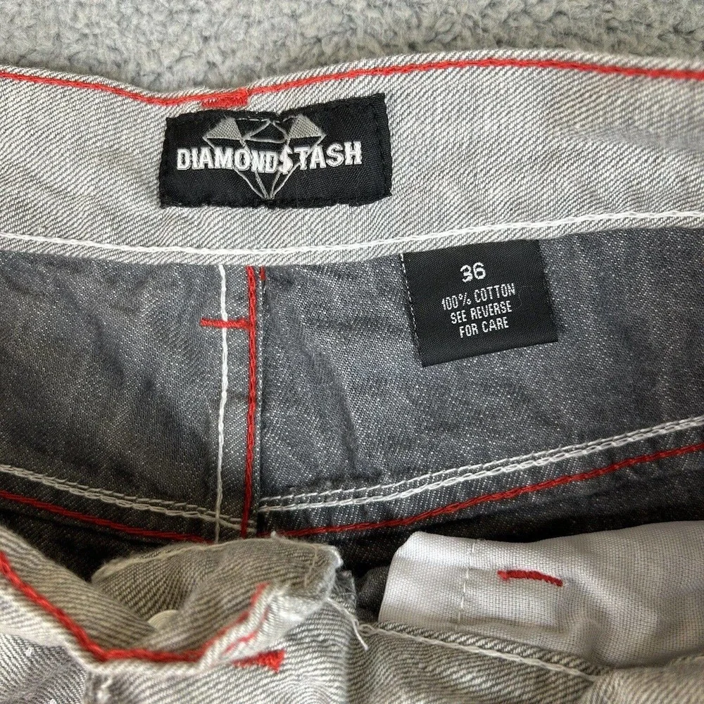 Diamond‎ Stash Shorts Mens Size 36 Gray & White Paint Splatter Chicago Bulls